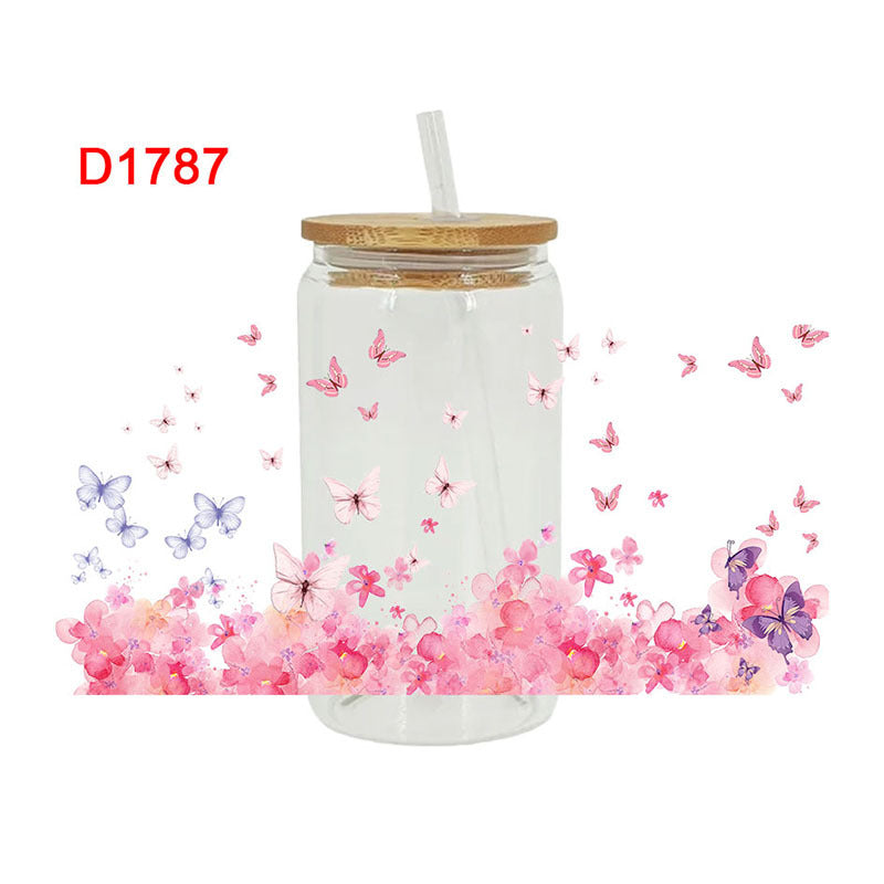 Wholesale cartoon printed cup stickers crystal logo